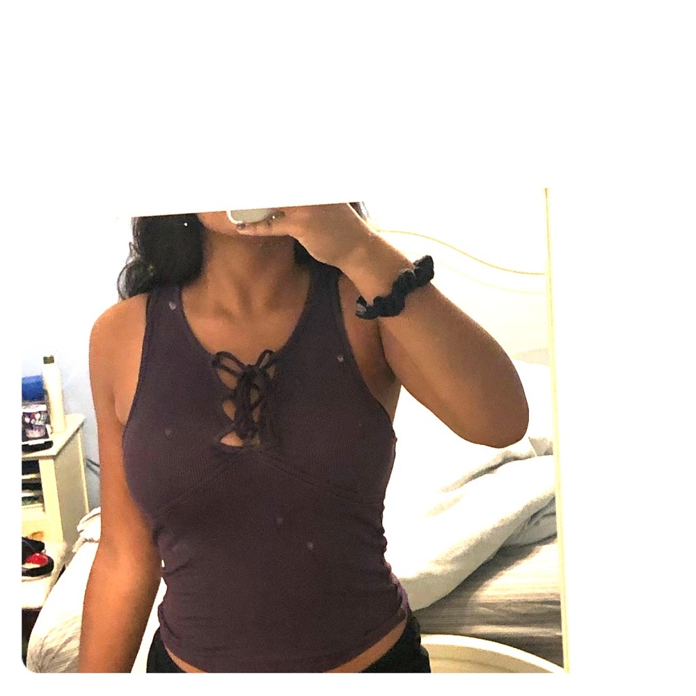 american eagle tie up tank top